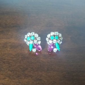 Vintage Cluster Clip-on Earrings